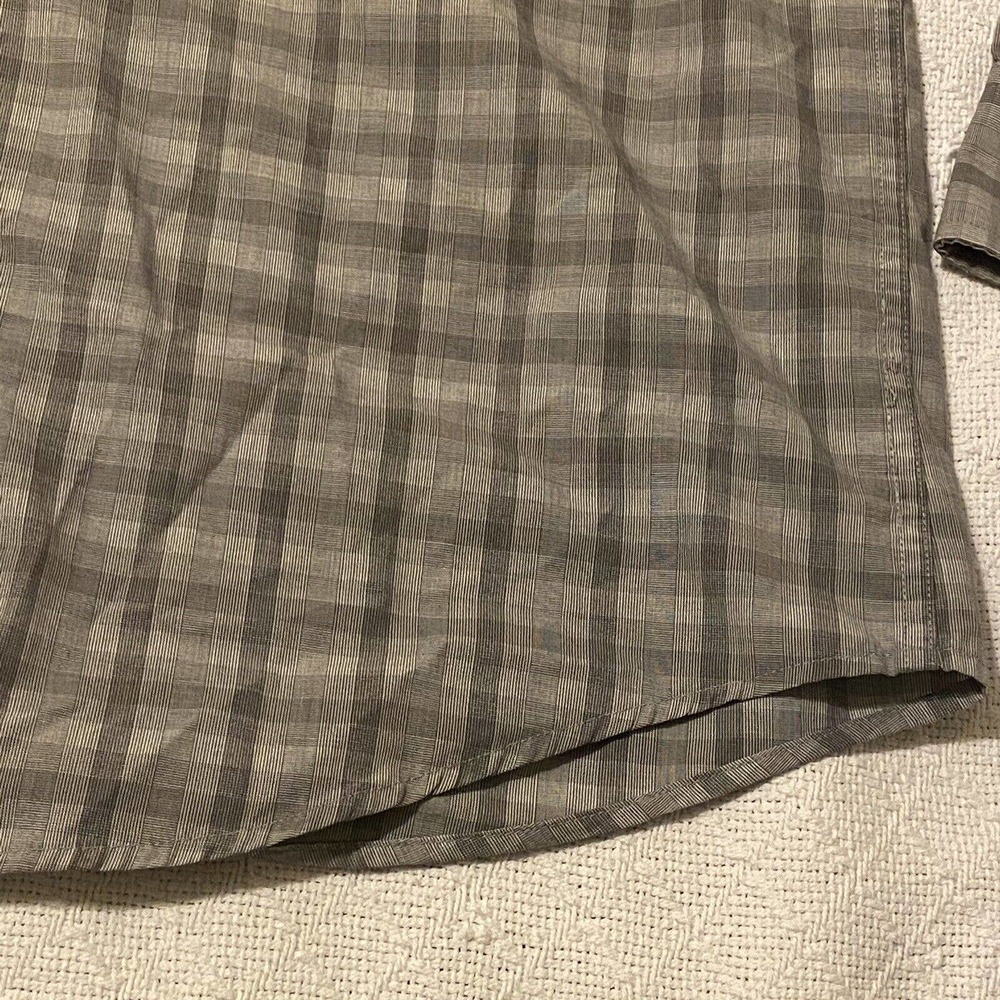 Dockers Stain Defender Gray Plaid Button Down Men’s Shirt Size XL Preppy - Picture 7 of 16